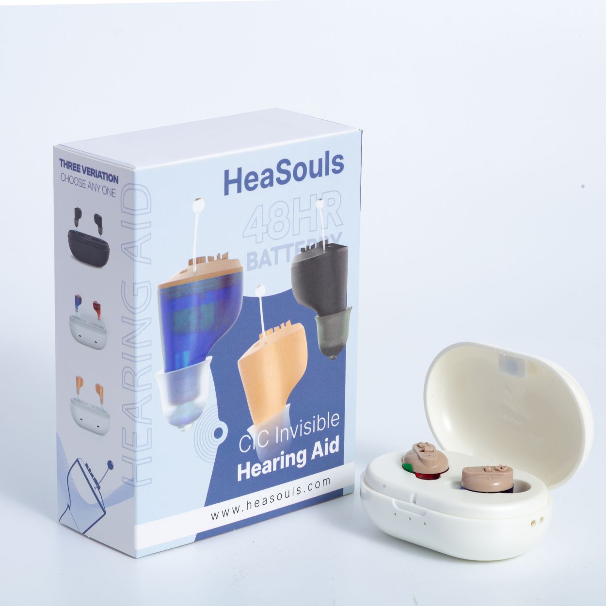 HeaSouls CIC Hearing Aids +  UV Sterilizer