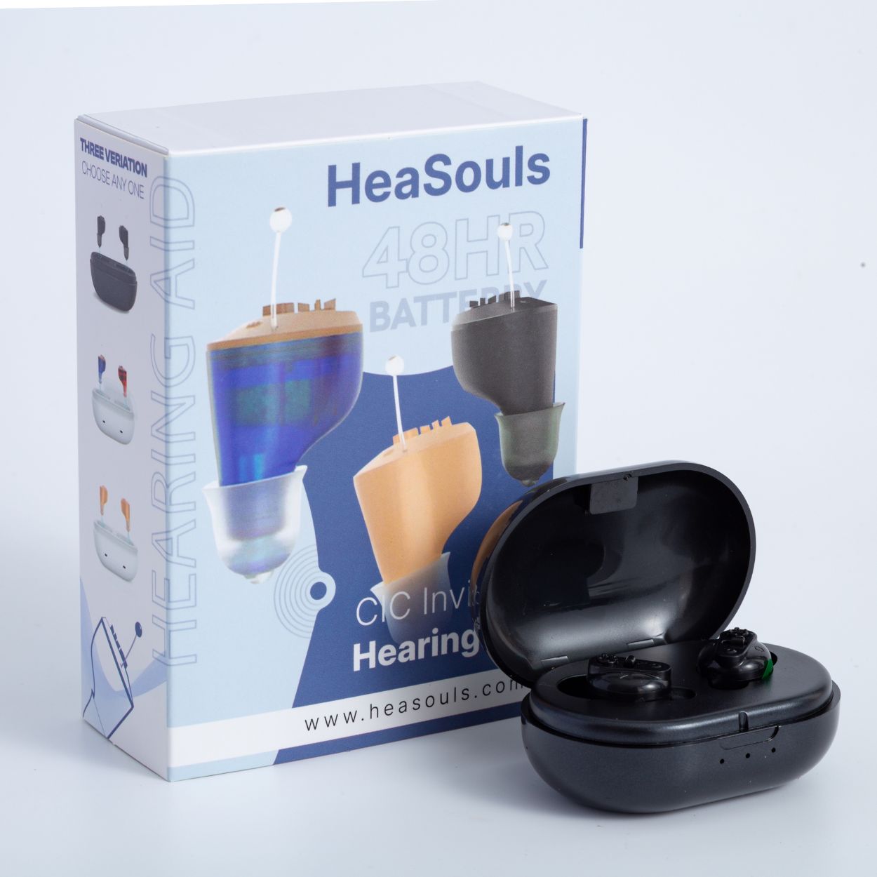 1x HeaSouls CIC Hearing Aids + LED Ear Cleaner