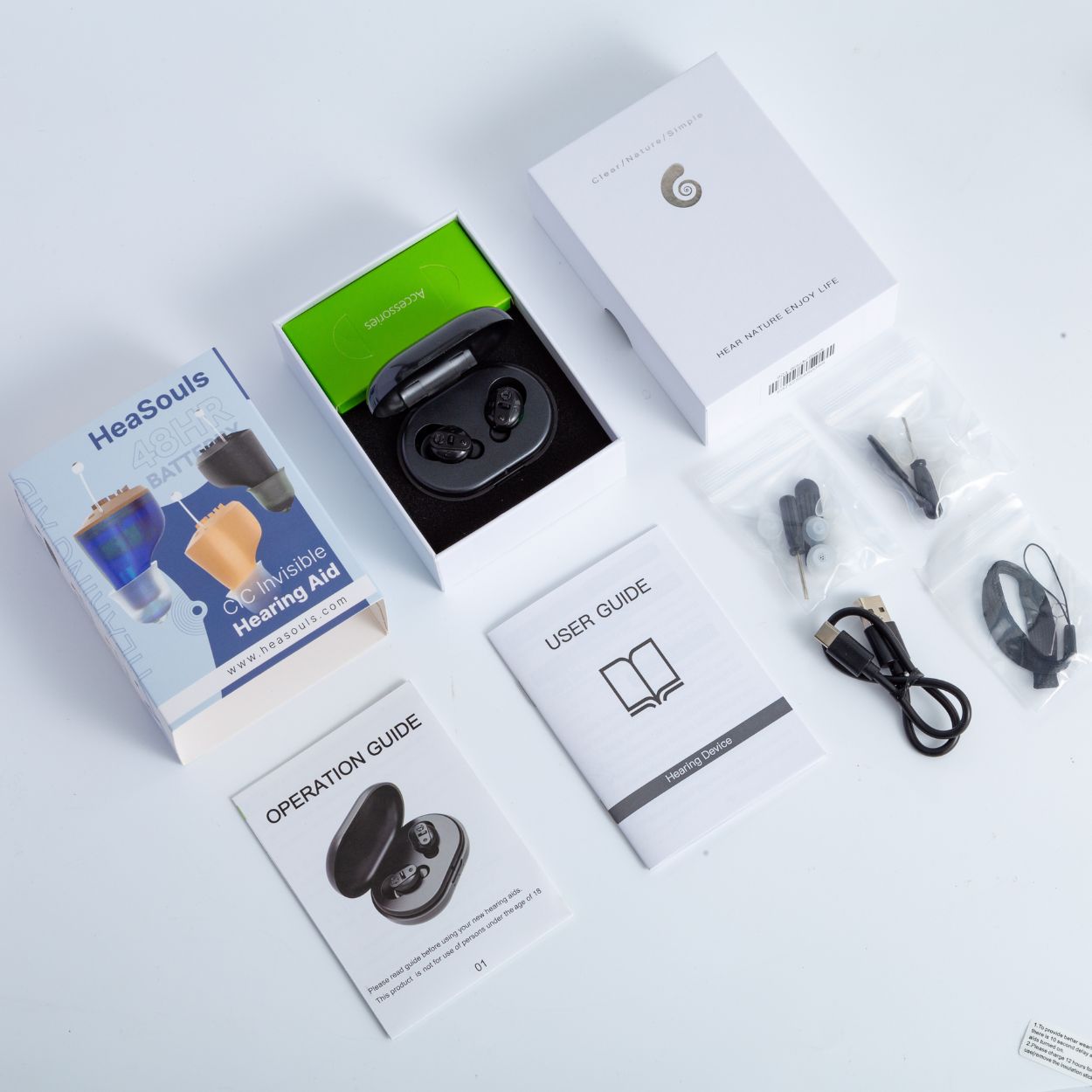 HeaSouls CIC Hearing Aids +  UV Sterilizer