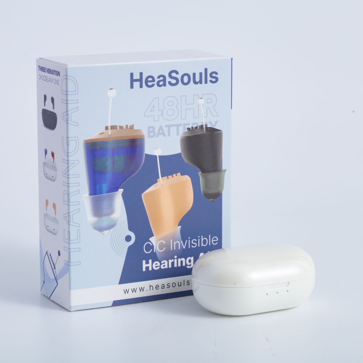 1x HeaSouls CIC Hearing Aids + LED Ear Cleaner