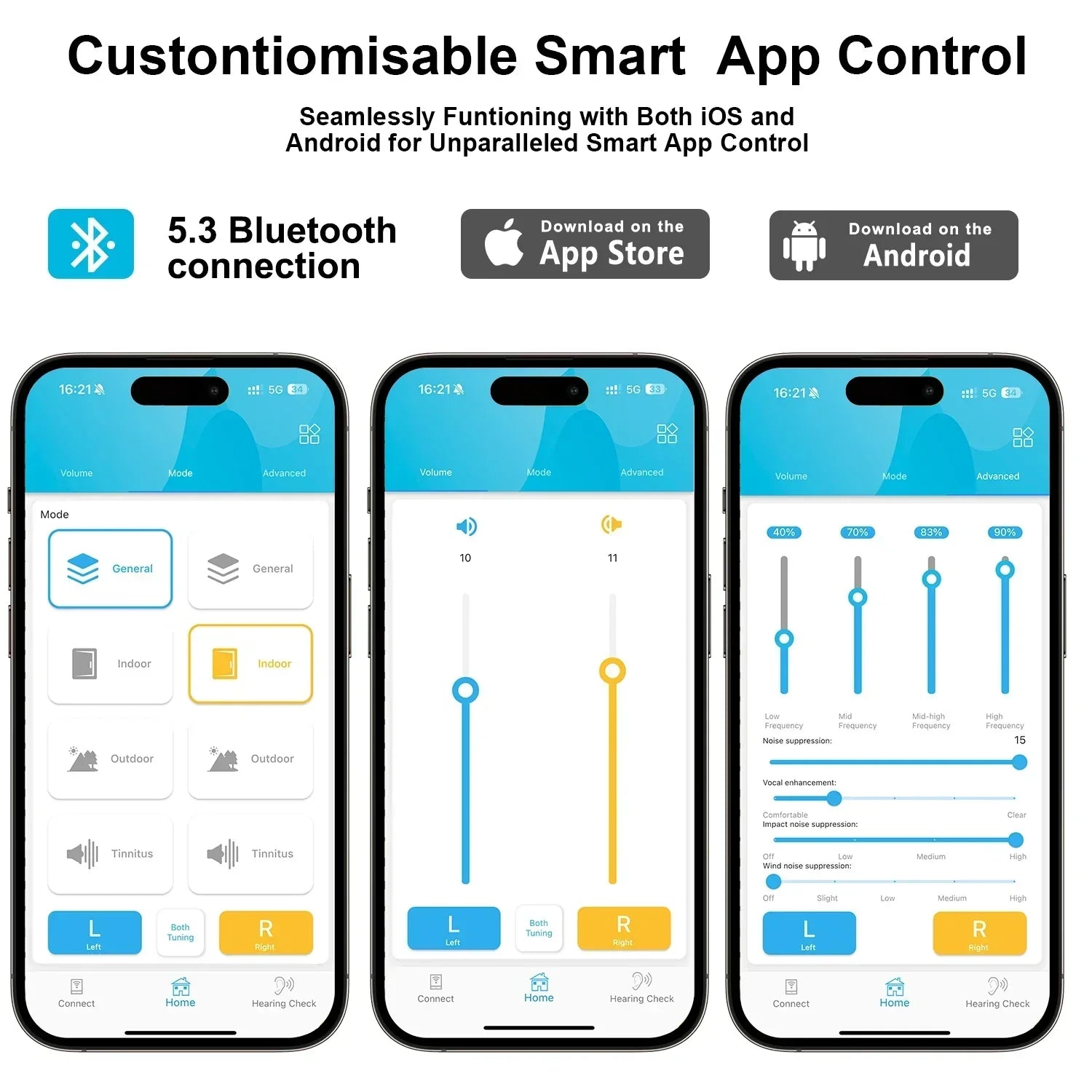 VoiceVivid™ Tiny ITE Bluetooth Hearing Aids (App Controlled)